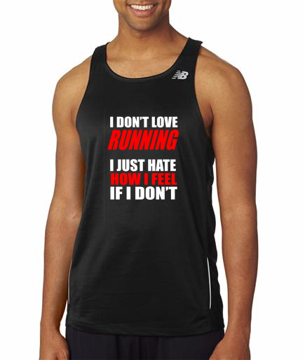 Running - I Don't Love Running - NB Mens Black Singlet